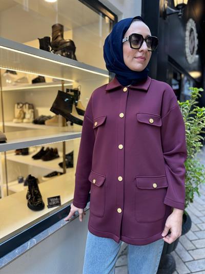 Ravel 4 Cepli Puf Ceket Bordo