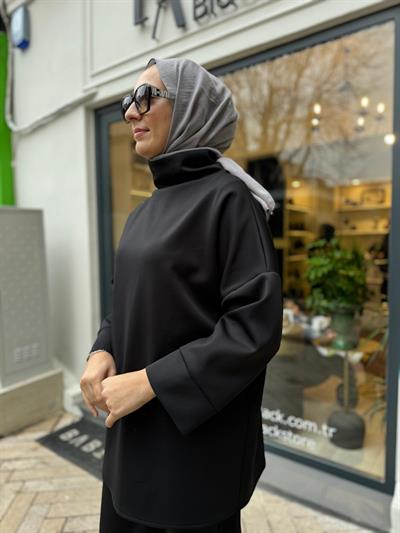 Scuba Boğazlı Tunik Siyah