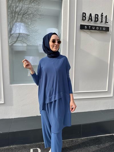 Şifon Detaylı Sandy Kadın Takım Indigo