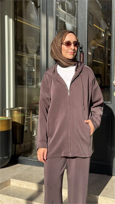 TD26K05000088 Neva Kadın Takım Kahve