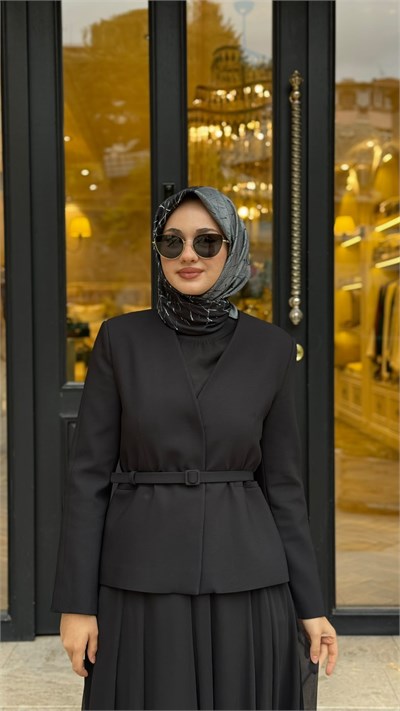 TD26K05000100 Vera Ceket Etek Kadın Takım Siyah