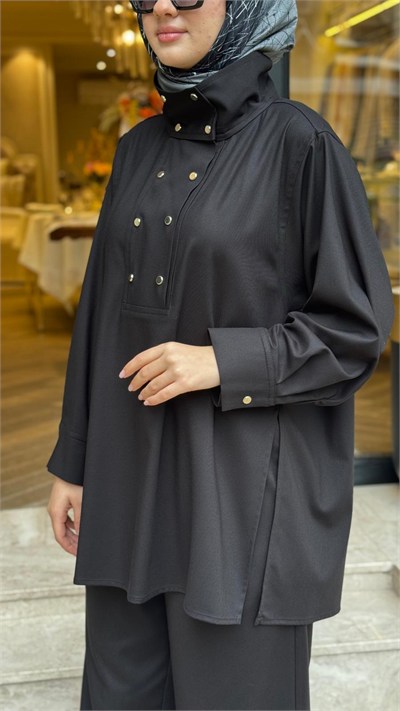 TD26K05000149 Gina Pantolonlu Kadın Takım Siyah
