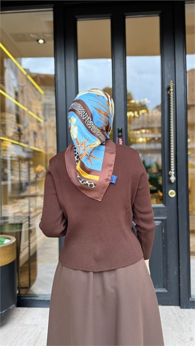 TD26K06000003 Gold Pamuk Kadın Hırka Kahve