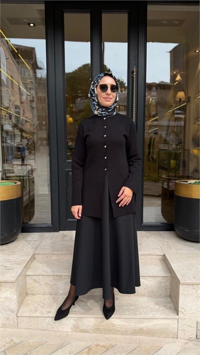 TD26K06000014 Lina Viskon Kadın Hırka Siyah