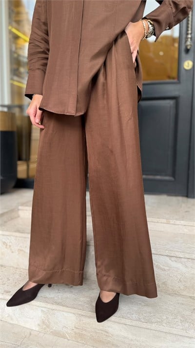 TD26Y04000005 Neva Lyocell Kadın Pantolon Kahve