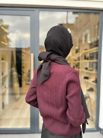 TD2799 Diva Düğmeli Kadın Hırka Bordo