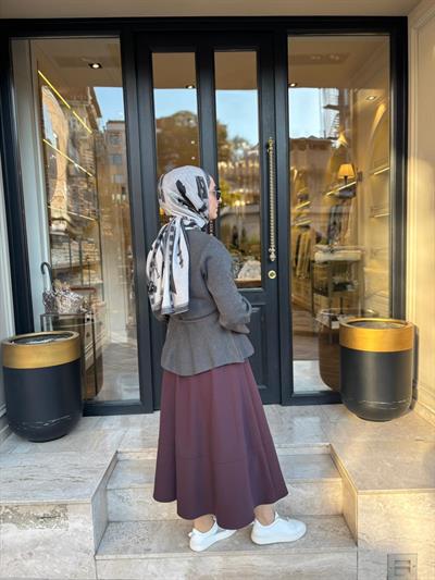 TD3987 Vera Çelik Örme Kadın Hırka Grimelanj