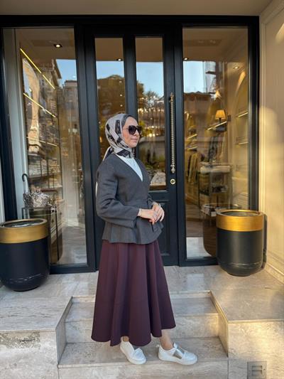 TD3987 Vera Çelik Örme Kadın Hırka Grimelanj