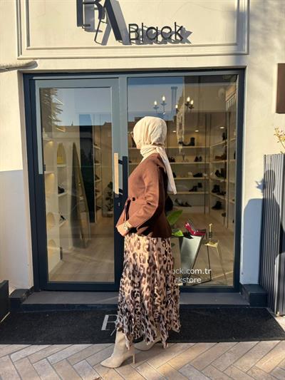 TD3987 Vera Çelik Örme Kadın Hırka Kahve