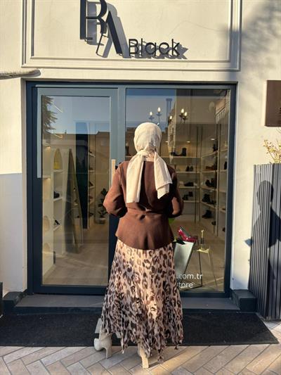 TD3987 Vera Çelik Örme Kadın Hırka Kahve
