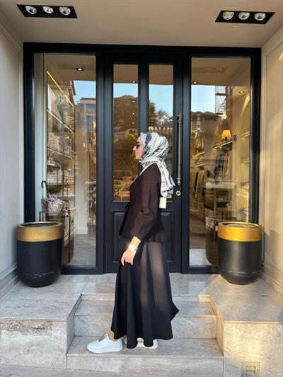TD3987 Vera Çelik Örme Kadın Hırka Siyah