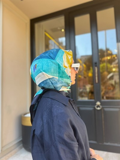 TD4269 Keten Kadın Pantolonlu Takım Lacivert