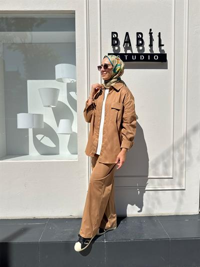 TD4308 Nova Paper Kadın Pantolon Camel