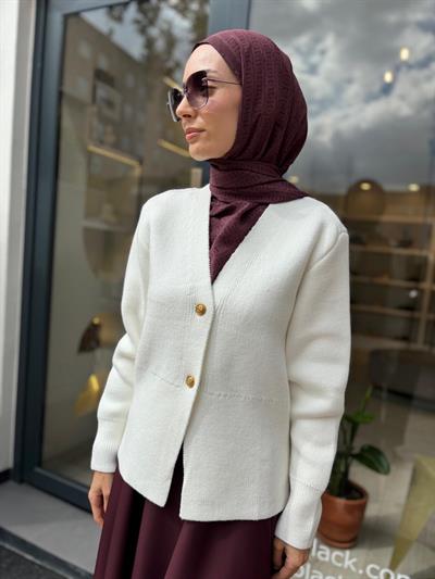 TD4327 Sılva Kadın Hırka Ekru