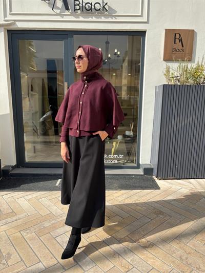 TD440 Daphne Çelik Örme Kadın Hırka Bordo