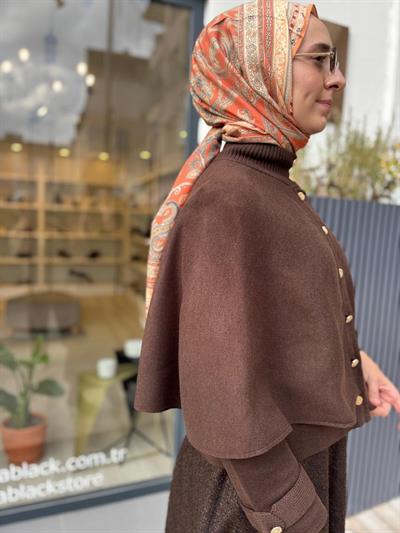 TD440 Daphne Çelik Örme Kadın Hırka Kahve