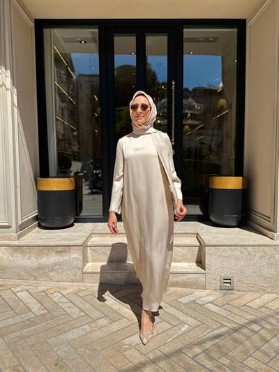 TD4421 Marly Kadın Elbise Vanilya