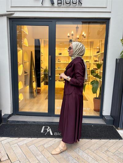 TD4454 Evan Asetat Etekli Takım Bordo