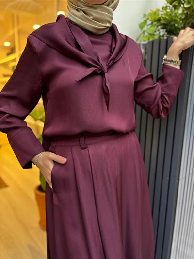 TD4454 Evan Asetat Etekli Takım Bordo