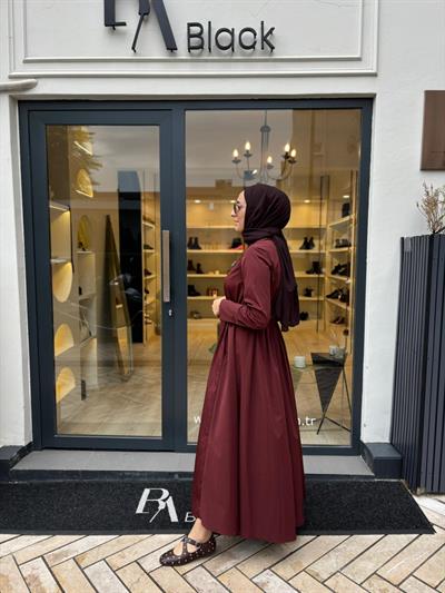 TD4515 Salve Kadın Elbise Bordo