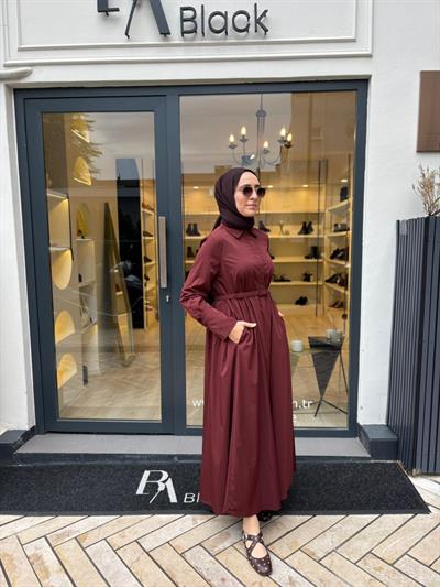 TD4515 Salve Kadın Elbise Bordo