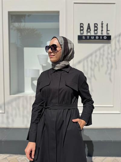 TD4516 Nefil Kadın Elbise Siyah