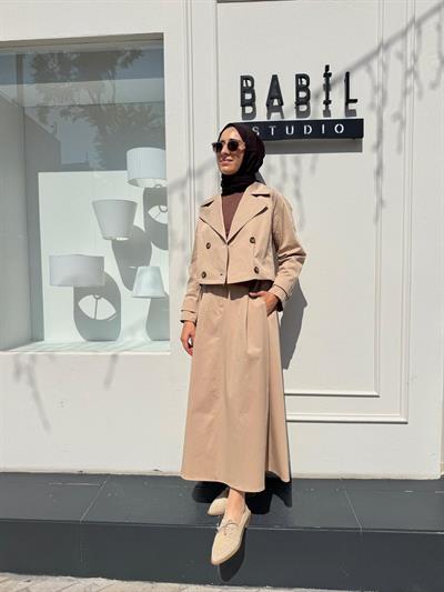 TD4529 Perry Kadın Etek Camel