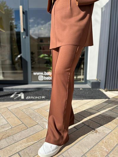 TD4552 Nora Dikiş Detay Kadın Takım Camel