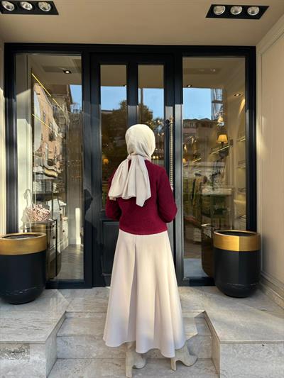 TD4601 Verona Dokulu Kadın Hırka Bordo