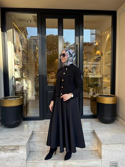TD4601 Verona Dokulu Kadın Hırka Siyah
