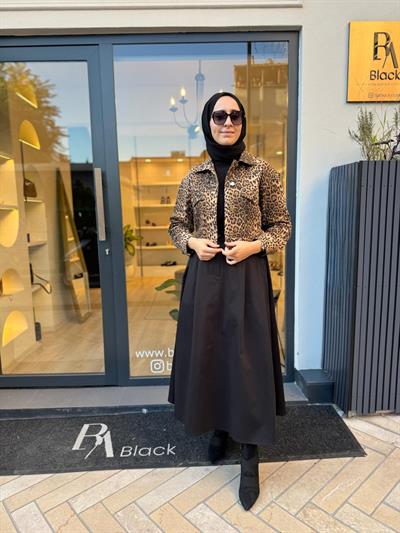 TD4633 Flam Leopar Kadın Ceket Leopar