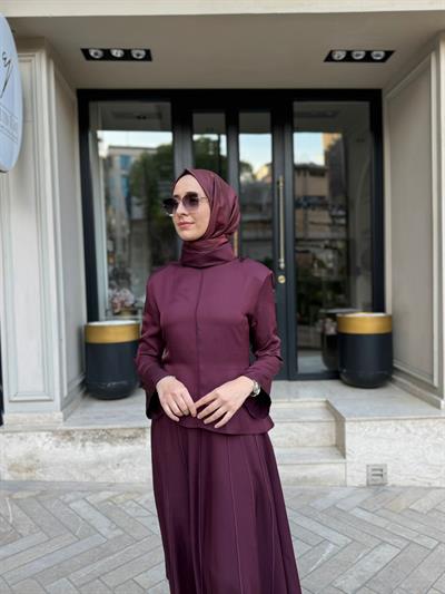 TD4643 Lima Parça Detaylı Kadın Takım Bordo