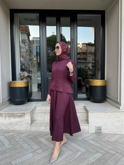 TD4643 Lima Parça Detaylı Kadın Takım Bordo