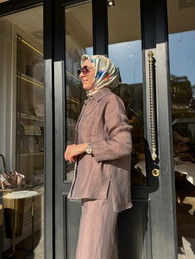 TD4728 Maya Pantolonlu Kadın Takım Kahve