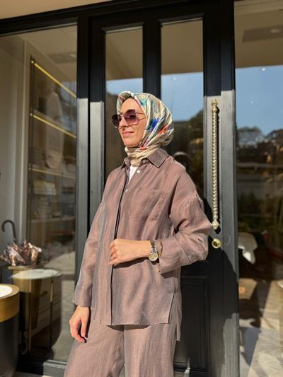 TD4728 Maya Pantolonlu Kadın Takım Kahve