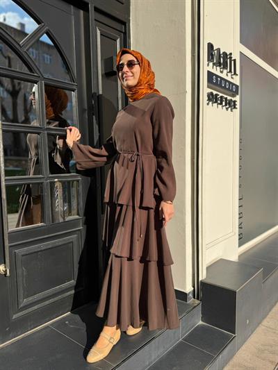 TD4776 Jesse Kadın Elbise Acı Kahve