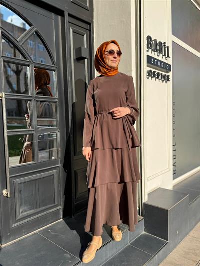 TD4776 Jesse Kadın Elbise Acı Kahve