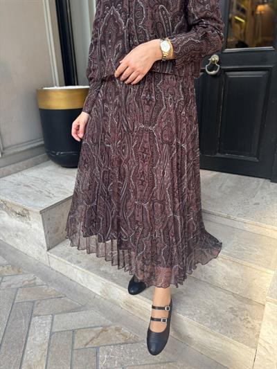 TD4793 Ethnic Desen Kadın Soft Kadın Kahve