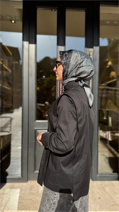 TD5003 Pat Detaylı Kadın Gömlek Siyah
