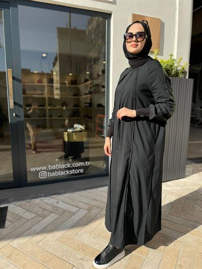 Ters Dikiş Kadın Elbise Siyah