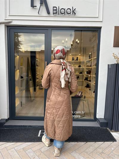 Triko Kol Detaylı Kadın Mont Camel