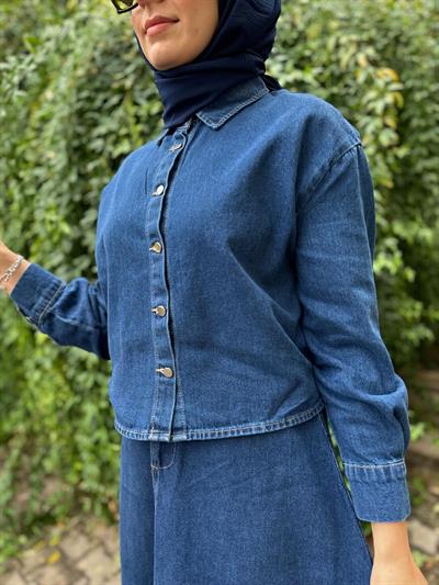 Vella Denim Kadın Gömlek Lacivert
