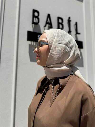 Yaka Detaylı Kadın Kap Kahve