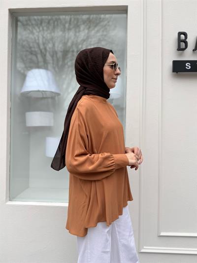Yarasa Kol Kadın Tunik Camel