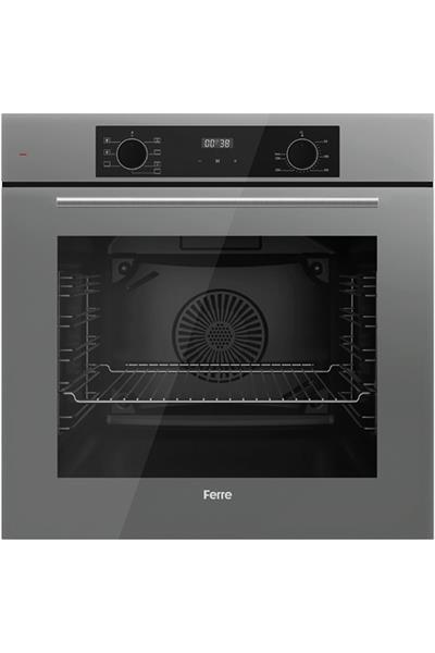 Ferre Flowart QBL63CPR-SS208-D079 7 Prog. Dijital Turbo Ankastre Set - Gri