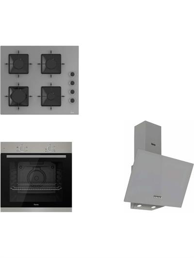 Ferre Pure Ss Serisi Gri Cam Ankastre Set D088 - SS208 - XE61MDV