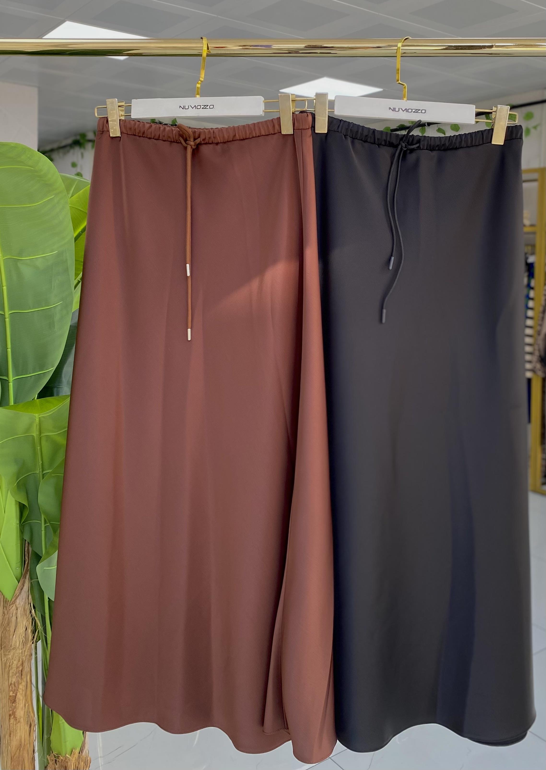 Sentez Luna Volanlı Etek Kahve