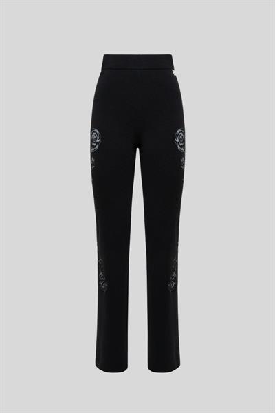 Blugirl Kadın Bol Paça Triko Pantalon Siyah