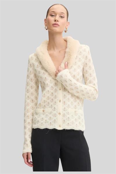 Blugirl Kadın Peluş Taşlı Hırka Krem