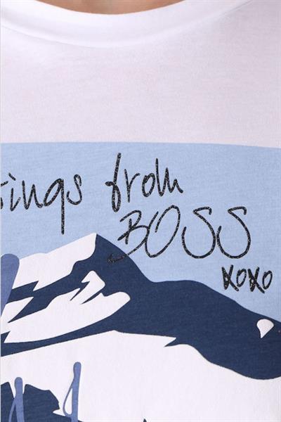 Boss Baskılı Kadın T-Shirt Beyaz 101